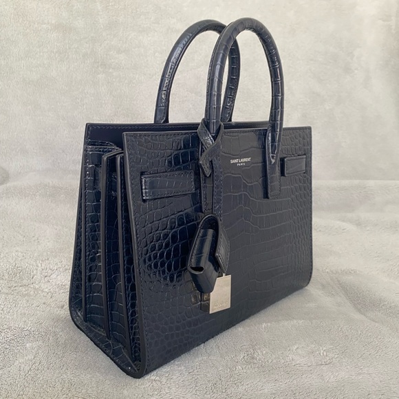Saint Laurent - Sac de Jour Nano in Navy Embossed Crocodile Shiny leather - Picture 2 of 10